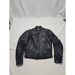 Vintage Vetter Leather Jacket Mens S Black Moto Biker Motorcycle 1990s Nice VTG